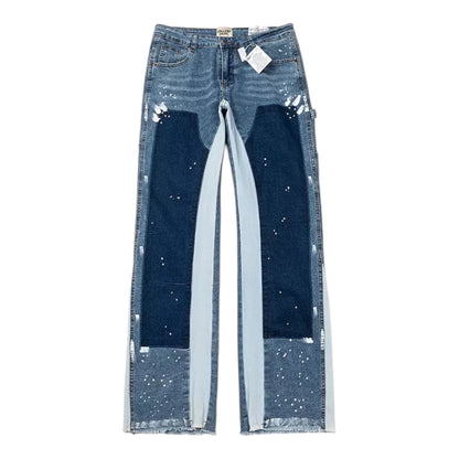 "Blue Patch Flared Denim"